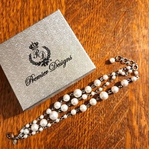 Premier Designs Three Strand Pearl Bracelet